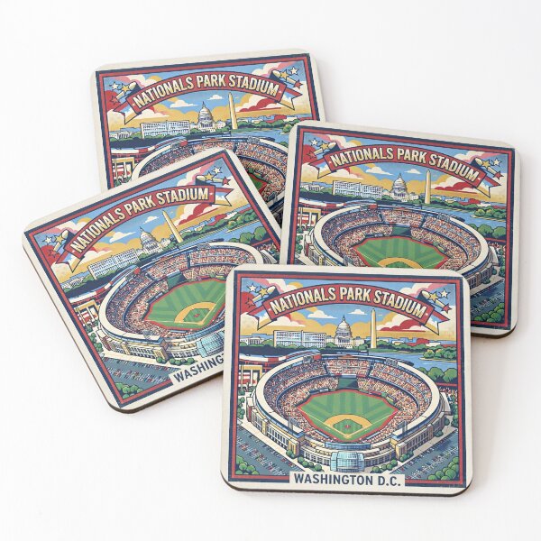Item preview, Nationals Park Stadium Retro Art Poster - David Hockney Style Square Print designed and sold by subjectivityxx.