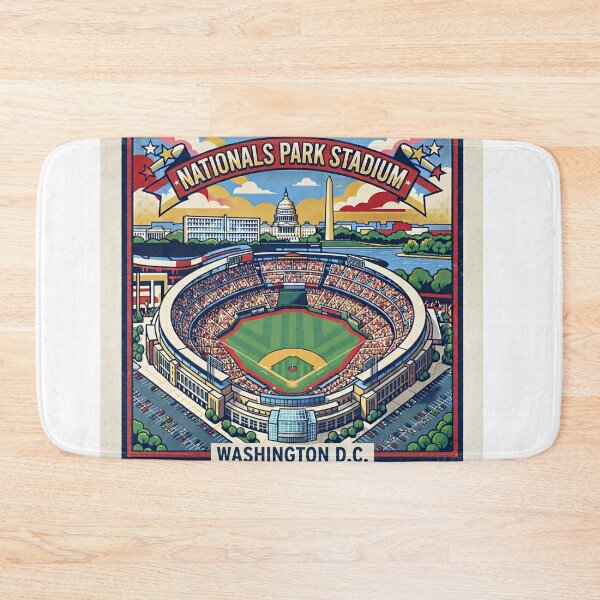 Item preview, Nationals Park Stadium Retro Art Poster - David Hockney Style Square Print designed and sold by subjectivityxx.