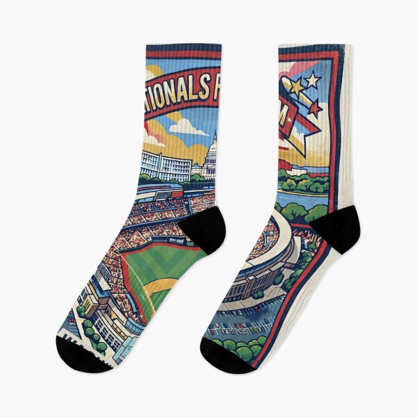 Item preview, Nationals Park Stadium Retro Art Poster - David Hockney Style Square Print designed and sold by subjectivityxx.