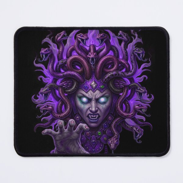 Item preview, Medusa Fuego Cabello Frío Morado Oscuro designed and sold by AbbottDesigns.