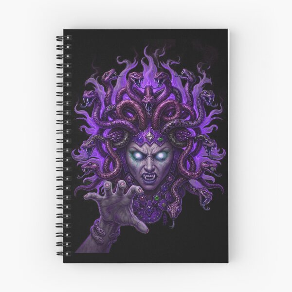 Item preview, Medusa Fuego Cabello Frío Morado Oscuro designed and sold by AbbottDesigns.