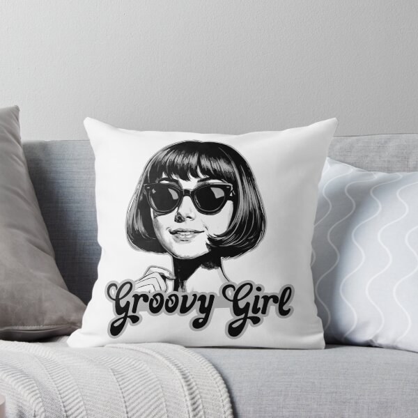 Item preview, Groovy Girl – Retro 60s Mod Woman Black & White Design designed and sold by THROUGH-LIFE.