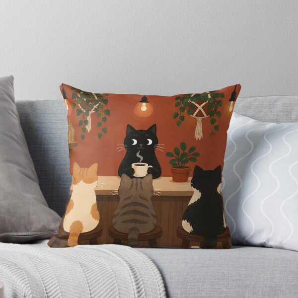 Item preview, Cozy Cat Cafe Barista Kitten Coffee Shop Botanical Retro Aesthetic Graphic designed and sold by The Upside Down.
