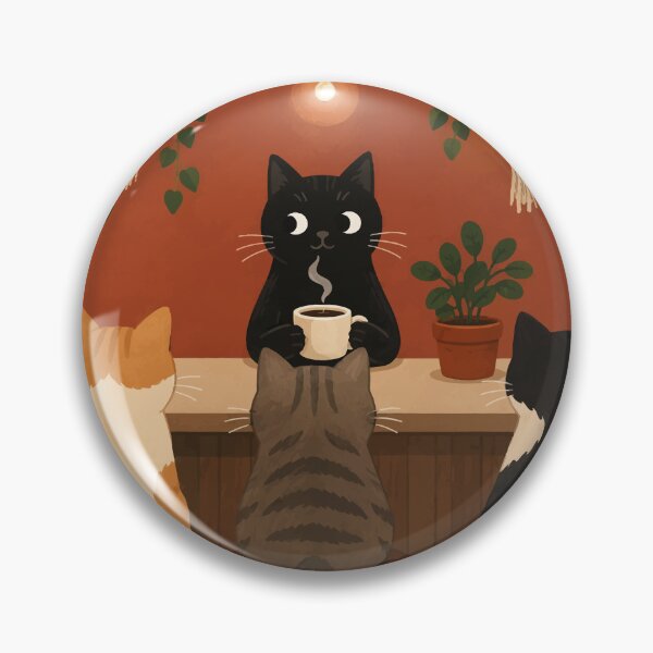 Item preview, Cozy Cat Cafe Barista Kitten Coffee Shop Botanical Retro Aesthetic Graphic designed and sold by The Upside Down.