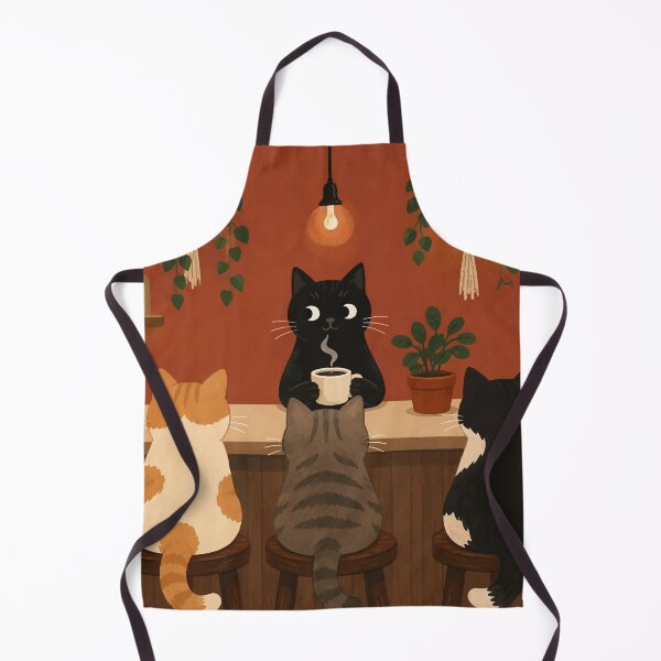 Item preview, Cozy Cat Cafe Barista Kitten Coffee Shop Botanical Retro Aesthetic Graphic designed and sold by The Upside Down.