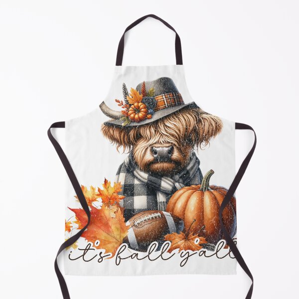 Item preview, Autumn Highland Cow with Pumpkin & Football – It’s Fall Y’all designed and sold by NotasCreativa.