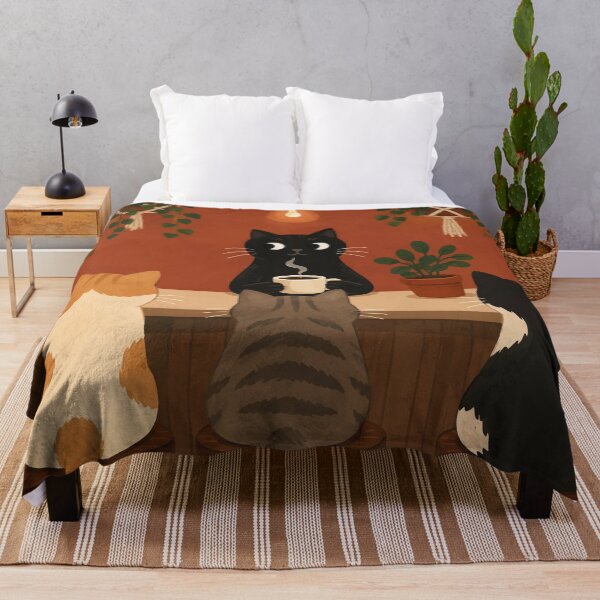 Item preview, Cozy Cat Cafe Barista Kitten Coffee Shop Botanical Retro Aesthetic Graphic designed and sold by The Upside Down.