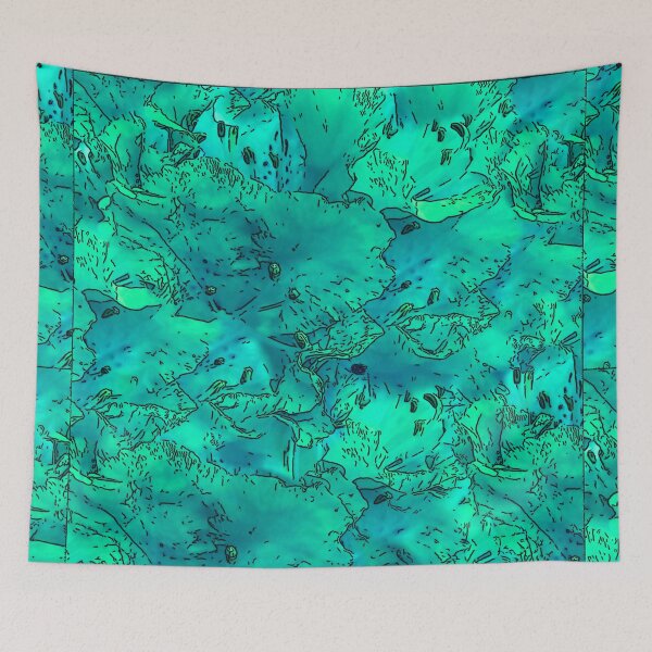 Item preview, Blue and Turquoise Azalea Pattern, Abstract designed and sold by Brightside-art.