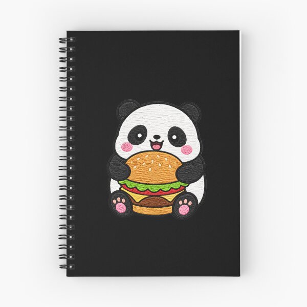 Item preview, Chubby Panda Holding Burger Kawaii Embroidery Patch designed and sold by ColorSplash123.