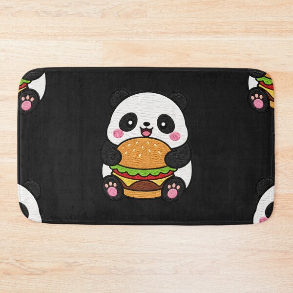 Item preview, Chubby Panda Holding Burger Kawaii Embroidery Patch designed and sold by ColorSplash123.