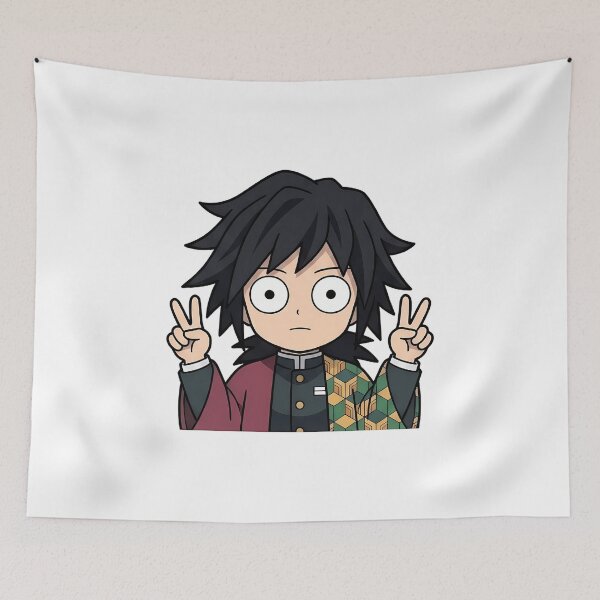 Item preview, Giyu Tomioka Demon Slayer Cute Double Peace Expression designed and sold by Dashsopaner.