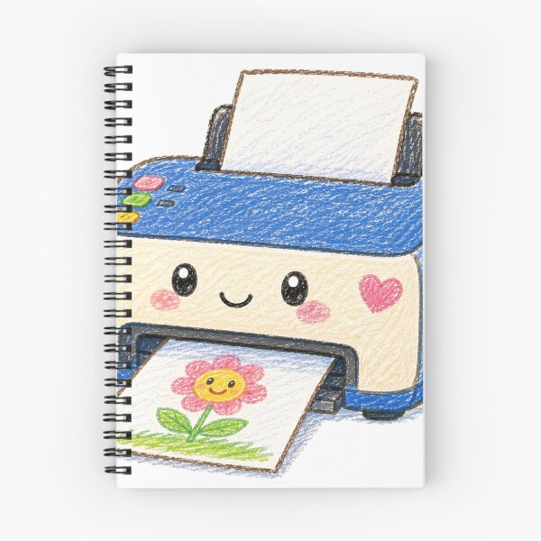 Item preview, Cute Kawaii Printer Hand Drawn Crayon Illustration designed and sold by Tav14.