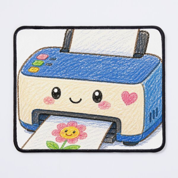 Item preview, Cute Kawaii Printer Hand Drawn Crayon Illustration designed and sold by Tav14.