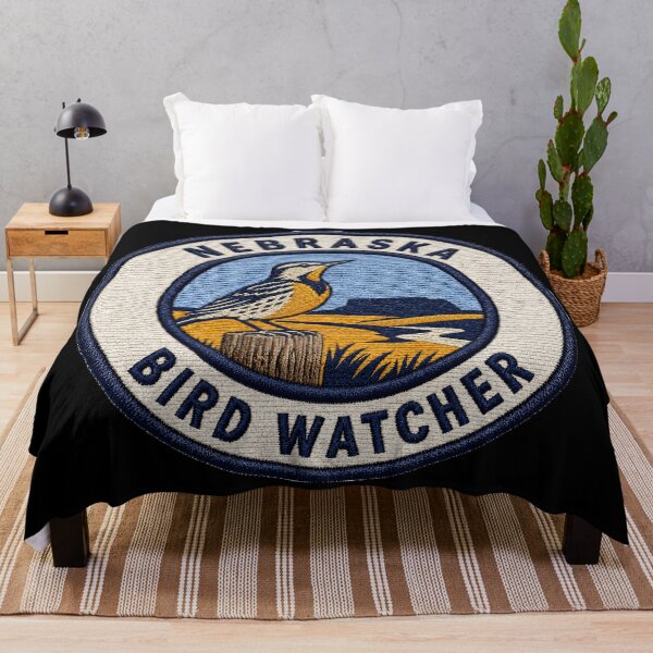 Item preview, Nebraska Bird Watcher – Western Meadowlark Prairie Patch designed and sold by The-Drip-Studio.