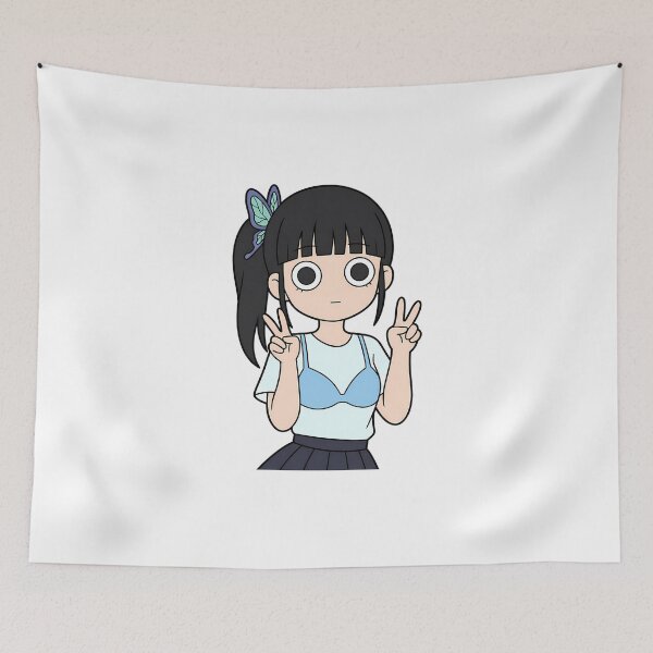 Item preview, Kanao Tsuyuri Demon Slayer Casual Blue Peace Pose designed and sold by Dashsopaner.