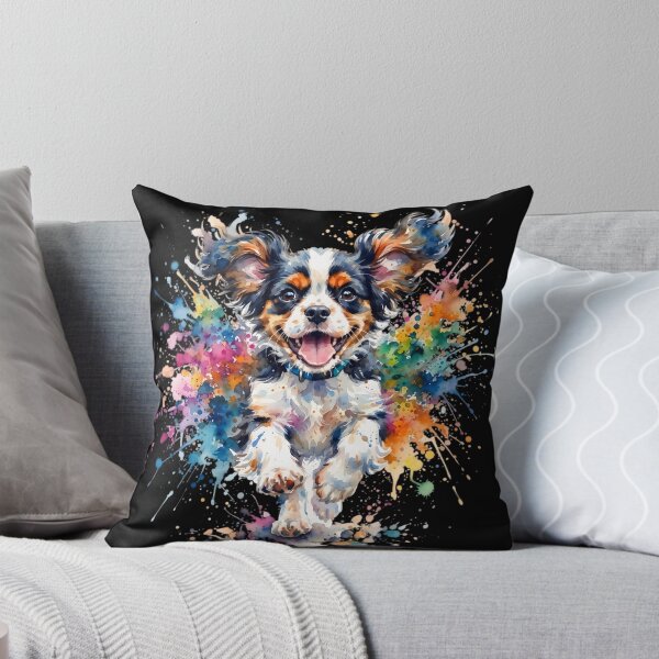 Item preview, Cavalier King Charles Spaniel Watercolor – Colorful Splash Dog Art designed and sold by ManJiangHong.