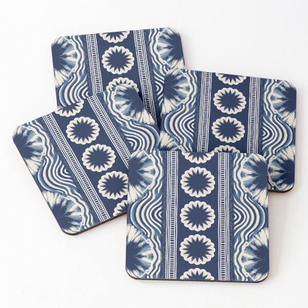 Item preview, Indigo Shibori Boho Abstract Stripe designed and sold by arteresting-art.