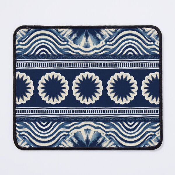 Item preview, Indigo Shibori Boho Abstract Stripe designed and sold by arteresting-art.