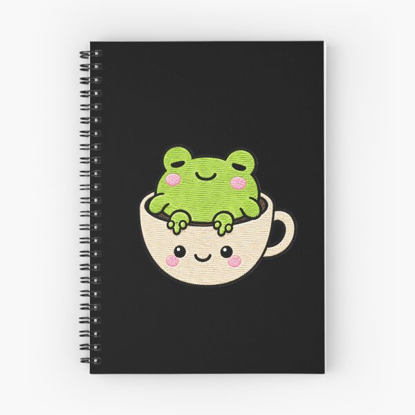 Item preview, Lazy Frog Coffee Cup Kawaii Embroidery Patch designed and sold by ColorSplash123.