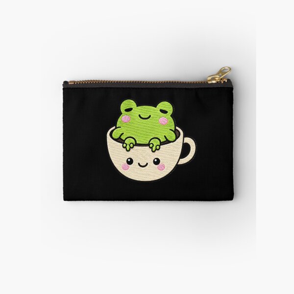 Item preview, Lazy Frog Coffee Cup Kawaii Embroidery Patch designed and sold by ColorSplash123.