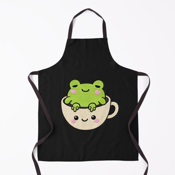 Item preview, Lazy Frog Coffee Cup Kawaii Embroidery Patch designed and sold by ColorSplash123.