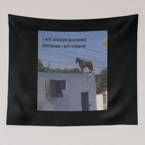 Item preview, I Will Succeed Because I Am Insane Horse Meme designed and sold by charoen-design.