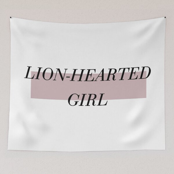 Item preview, Lion Hearted Girl – Strong Woman Feminist Quote Retro Typography designed and sold by artworkathome.