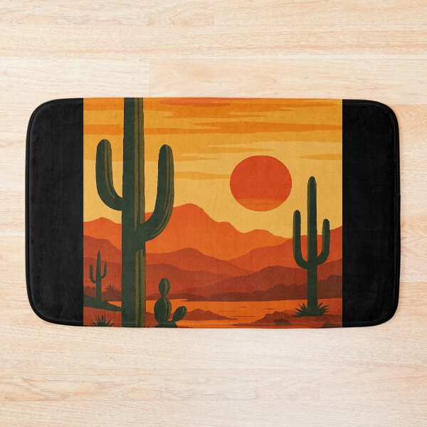 Item preview, Retro Desert Sunset with Saguaro Cactus – Southwest Arizona Landscape designed and sold by GutyzDesignsES.