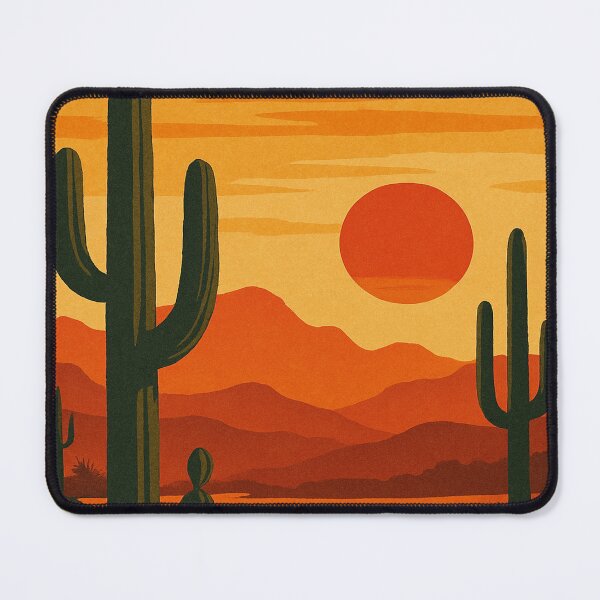 Item preview, Retro Desert Sunset with Saguaro Cactus – Southwest Arizona Landscape designed and sold by GutyzDesignsES.