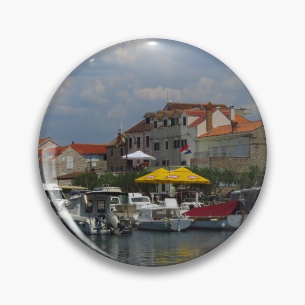 Item preview, Boats & Parasols Zlarin Harbour, Croatia designed and sold by wiggyofipswich.