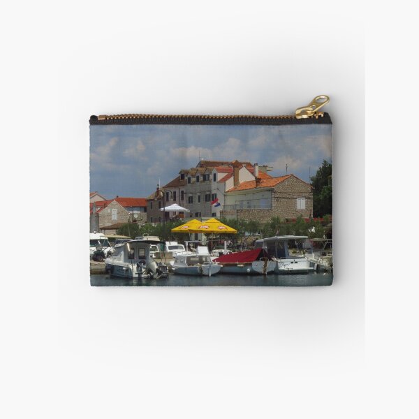 Item preview, Boats & Parasols Zlarin Harbour, Croatia designed and sold by wiggyofipswich.