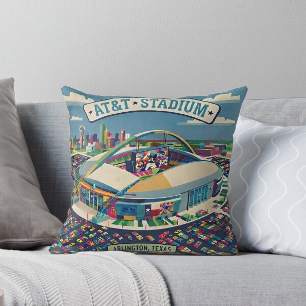 Item preview, AT&T Stadium Retro Art Poster - David Hockney Style Square Print designed and sold by subjectivityxx.