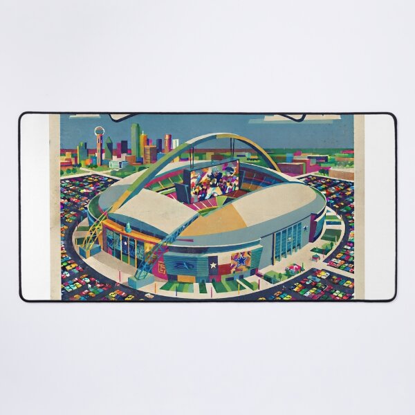 Item preview, AT&T Stadium Retro Art Poster - David Hockney Style Square Print designed and sold by subjectivityxx.