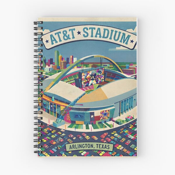 Item preview, AT&T Stadium Retro Art Poster - David Hockney Style Square Print designed and sold by subjectivityxx.