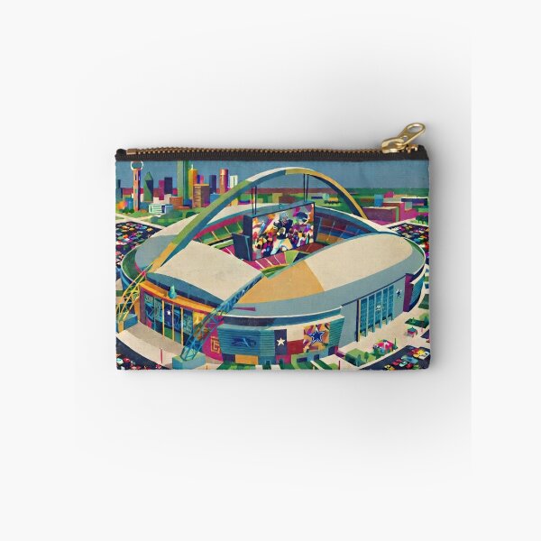 Item preview, AT&T Stadium Retro Art Poster - David Hockney Style Square Print designed and sold by subjectivityxx.
