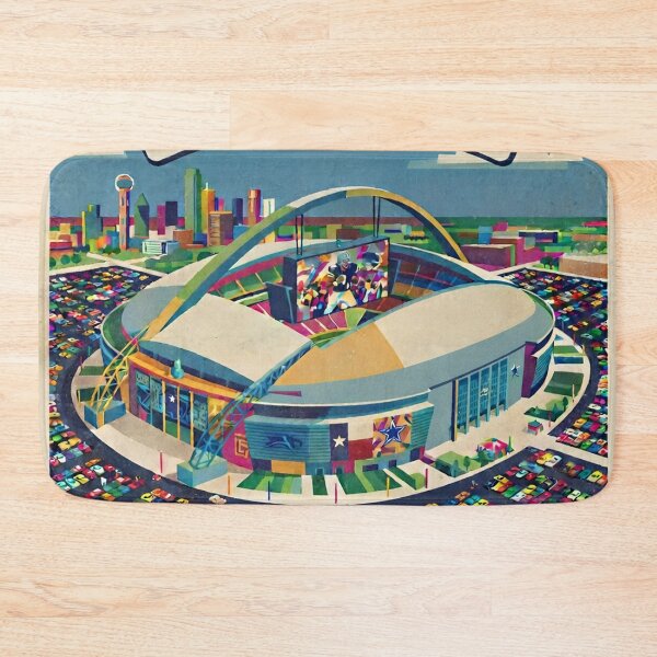 Item preview, AT&T Stadium Retro Art Poster - David Hockney Style Square Print designed and sold by subjectivityxx.
