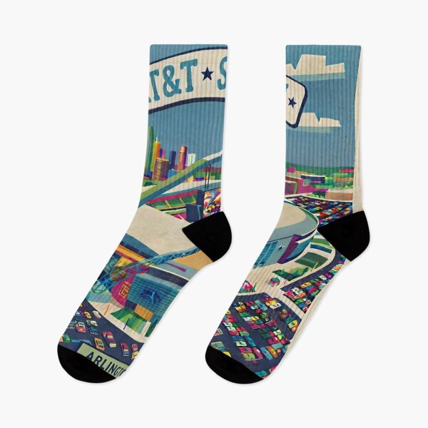 Item preview, AT&T Stadium Retro Art Poster - David Hockney Style Square Print designed and sold by subjectivityxx.