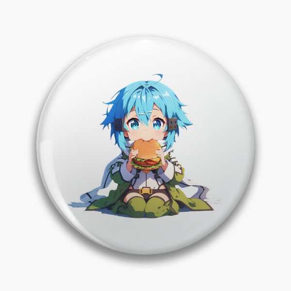 Item preview, Sinon Sword Art Online Chibi Burger Moment With Blue Hair Charm designed and sold by Dashsopaner.