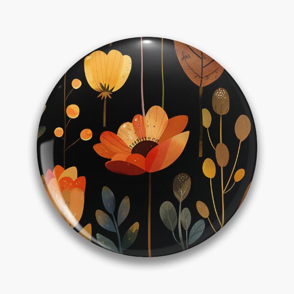 Item preview, Dark Florals Anthology – Retro Nordic Botanical Amber Blooms designed and sold by Whimsical Wayfarer.