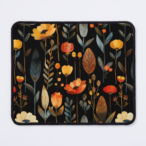 Item preview, Dark Florals Anthology – Retro Nordic Botanical Amber Blooms designed and sold by Whimsical Wayfarer.