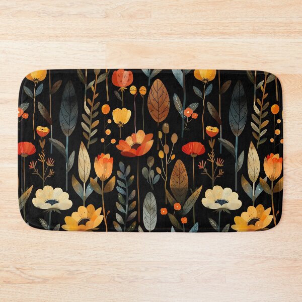 Item preview, Dark Florals Anthology – Retro Nordic Botanical Amber Blooms designed and sold by Whimsical Wayfarer.