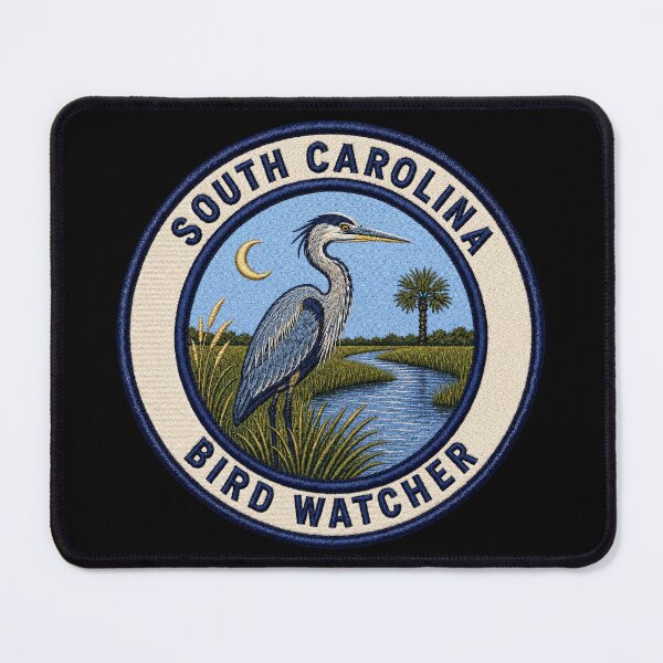 Item preview, South Carolina Bird Watcher – Great Blue Heron Marsh Patch designed and sold by The-Drip-Studio.