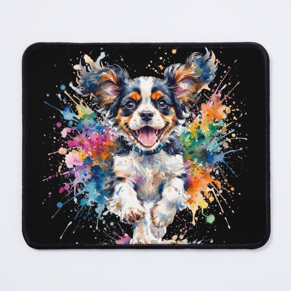 Item preview, Cavalier King Charles Spaniel Watercolor – Colorful Splash Dog Art designed and sold by ManJiangHong.