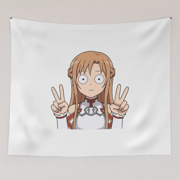 Item preview, Asuna Sword Art Online White Armor Cute Peace Pose designed and sold by Dashsopaner.