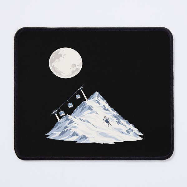 Item preview, Ski Mountain Under the Moon – Alpine Winter Art designed and sold by Luna Haven.