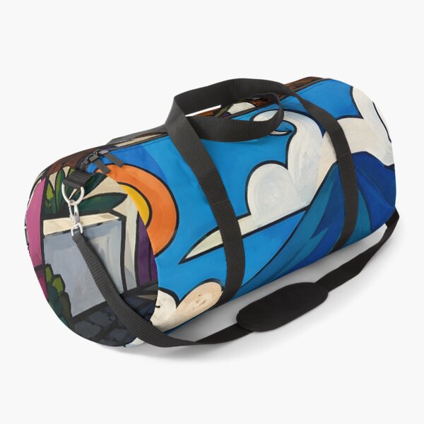 Item preview, El Salvador Volcano & Colonial Town – Colorful Salvadoran Travel Art designed and sold by GutyzDesignsES.
