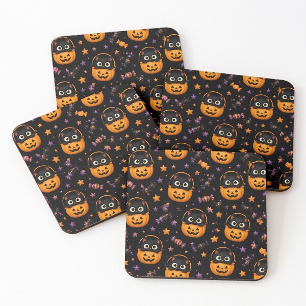 Item preview, Cute Black Cat Pumpkin Halloween Pattern designed and sold by TinyWeird.