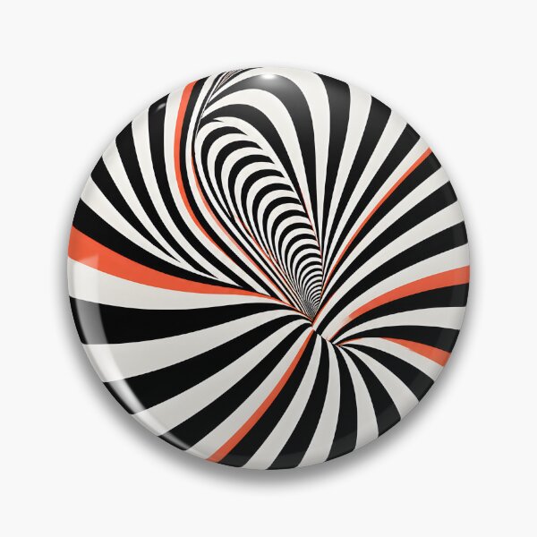 Item preview, Hypnotic Optical Illusion Spiral – Black White Red Op Art Vortex designed and sold by GutyzDesignsES.