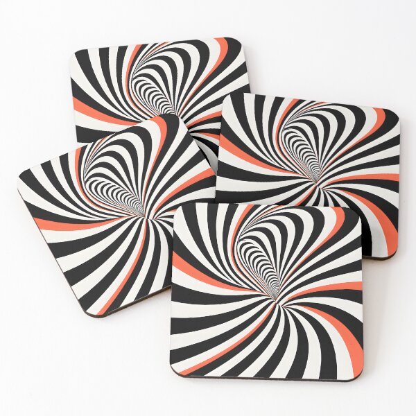 Item preview, Hypnotic Optical Illusion Spiral – Black White Red Op Art Vortex designed and sold by GutyzDesignsES.