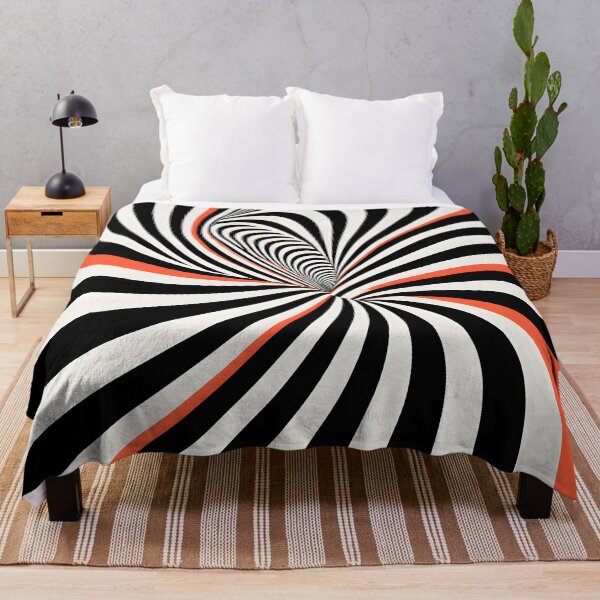 Item preview, Hypnotic Optical Illusion Spiral – Black White Red Op Art Vortex designed and sold by GutyzDesignsES.